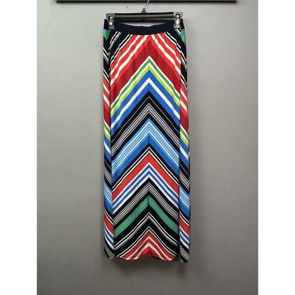 Ruby Rd Skirt Womens Medium Multicolor Chevron Stretch Maxi Boho Bold Pattern